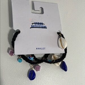 Urban Outfitters Blue and White Beaded Anklet